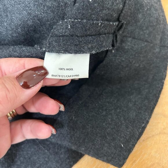 Eileen Fisher Jacket Chore Coat Womens XL Charcoal Boiled Wool Collarless Luxury - Picture 7 of 9